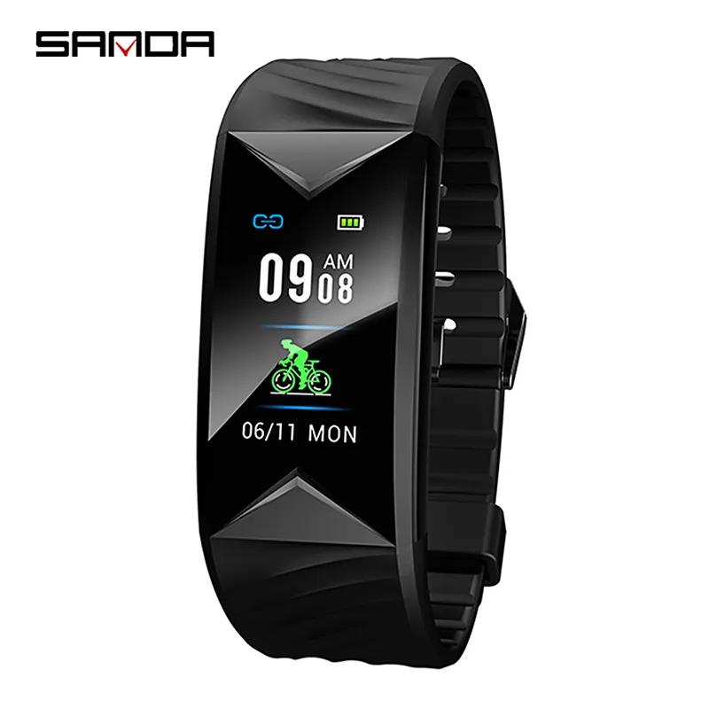 SANDA S5 erkekler akıllı spor saatler nabız monitörü spor çağrı hatırlatma GPS IOS kol saati