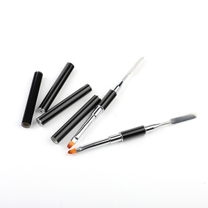 Doble cabeza profesional 2 in1 metal espátula herramienta del dedo para polygel <span class=keywords><strong>arte</strong></span> de uñas cepillo - Product Image 2
