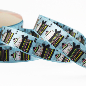 Fabricante de encargo 100% poliéster <span class=keywords><strong>1</strong></span> pulgadas 25mm bruja halloween patrón de cinta de satén impreso - Product Image 1