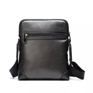 Boshiho korea luxury carbon fiber men's leather shoulder bag for wholesale