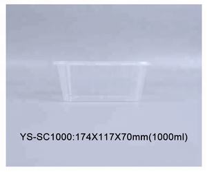 Microwaveable 1000 мл Устранимый контейнер еды takeaway пластичный прямоугольный с крышкой - Product Image 6