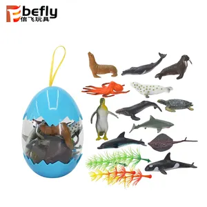 2019 儿童新复活节礼物 16 件小海洋动物塑料玩具在鸡蛋