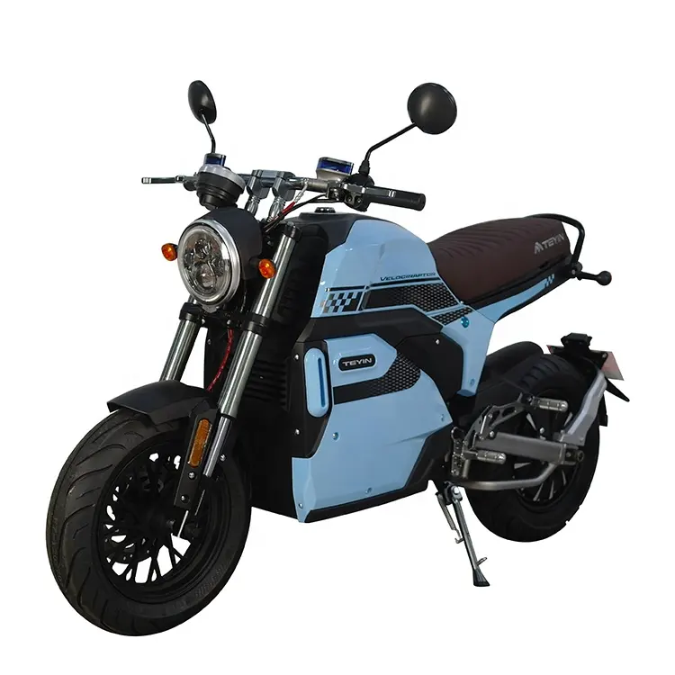新しい青と黒のハイパワークールカスタマイズカラー美しいV61500w72v最速2輪大人Citycoco電気オートバイ