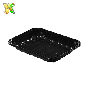 Una bandeja de aperitivos negro biodegradable bandejas bandeja de negro para la carne - Product Image 2