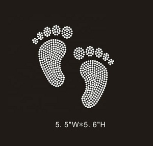 Bambino <span class=keywords><strong>footprint</strong></span> Trasferimento di Calore del <span class=keywords><strong>Rhinestone</strong></span> di bling per t-shirt