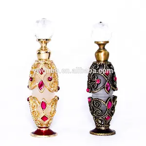 6ml Middle East Metal Perfume Bottle Bee Pupa Shape Empty Glass Essential Oil Refillable Bottles Factory Outlet#5608/56533