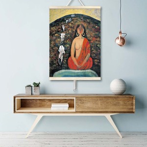 Peinture à l'huile sur toile de soie chinoise, œuvre d'art classique, faite à la main - Product Image 2