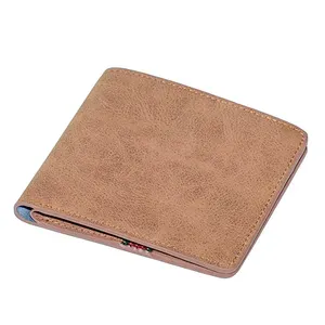 Men's Boy's Delicate Slim&Soft Minimalistic Bifold RFID Blocking PU Leather Wallet