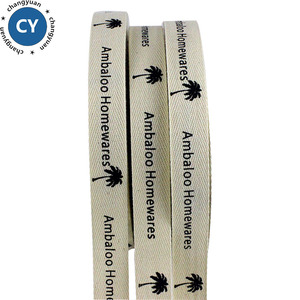 En gros personnalisé coton <span class=keywords><strong>ruban</strong></span> avec logo 2.5 cm 1 pouce off blanc chevrons sergé imprimé coton <span class=keywords><strong>ruban</strong></span> - Product Image 1
