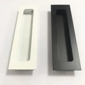 White Black Color Aluminium Flush Pull Handles for Kitchen Cabinet Furniture