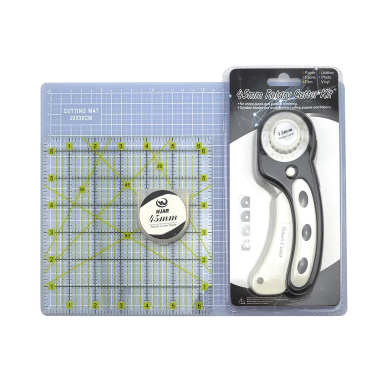 Custom Sewing Quilting 45mm Rotary Cutter Set With Replacement Rotary Blades Cutting Mat