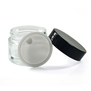 Envases de cosméticos embalaje 15g 30g 50g ámbar negro verde azul claro tarro de crema de vidrio negro de aluminio tapa - Product Image 1