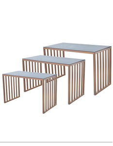 Di alta qualità in acciaio inox a buffet <span class=keywords><strong>stazione</strong></span> rettangolare in oro rosa tabella di banchetto dell'hotel per buffet display <span class=keywords><strong>stazione</strong></span> - Product Image 1