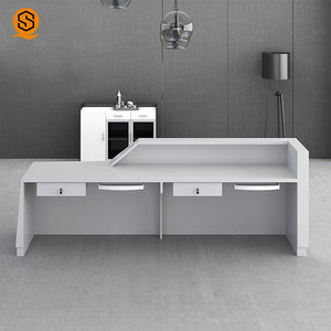 Design de luxo atacado branco moderno usado pedra artificial sólida mobiliário de escritório recepção contador - Product Image 5
