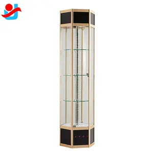 Aluminum Rotating Display Cases glass Display Showcase rotating glass display cabinets