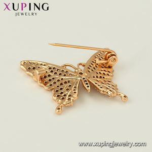 Broches-150 Xuping, Broche de Moda Dorado para Mujer con Forma de Mariposa y Pedrería - Product Image 3