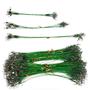 10 pz/set filo di acciaio <span class=keywords><strong>Leader</strong></span> con connettore accessorio da pesca girevole verde nero Olta Leadcore guinzaglio 15CM 20CM 25CM lenza - Product Image 6
