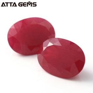 Kualitas Terbaik Potongan Oval 5 # Harga Batu Korundum Rubi Sintetis Merah - Product Image 3