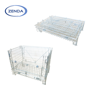Plegable contenedor de malla de alambre de acero <span class=keywords><strong>jaula</strong></span> de transporte <span class=keywords><strong>grande</strong></span> - Product Image 4