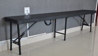 Ensemble de demi-table et banc en plastique pliable, Design en rotin de 180cm, vente en gros