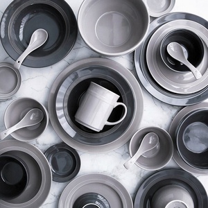 Lavavajillas Europea <span class=keywords><strong>vajilla</strong></span> elegante diseño <span class=keywords><strong>gris</strong></span> cristal casa mercancías <span class=keywords><strong>vajilla</strong></span> de cerámica - Product Image 5