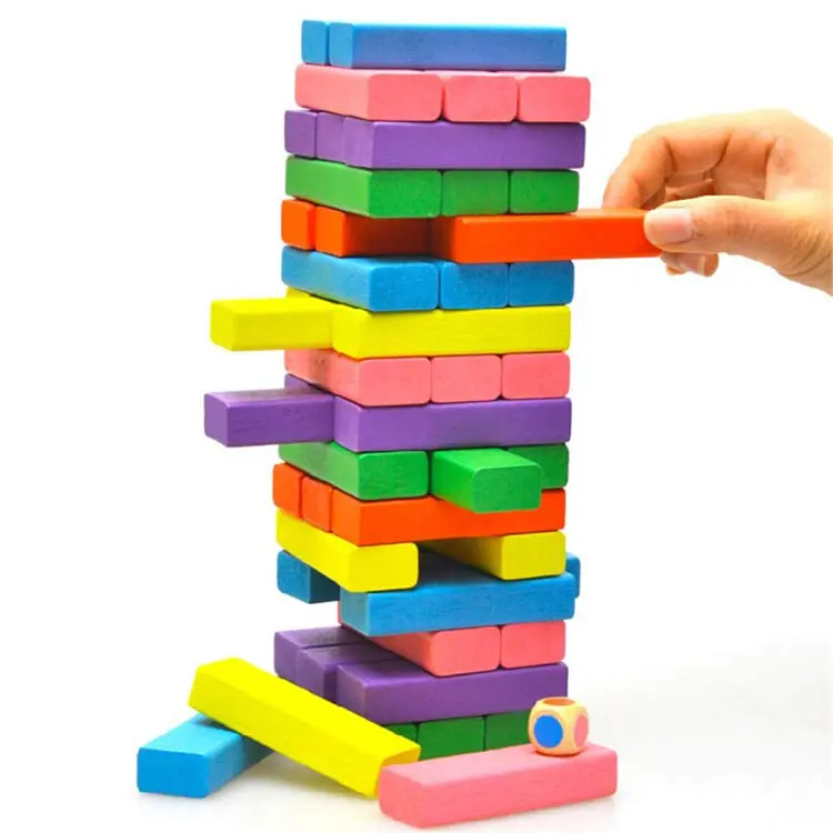 Custom Cartoon colored creative irregular shape stacking wooden toy building blocks set
