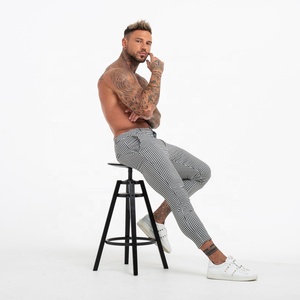 Trasporto di goccia di Stile di Modo Grigio Controllato <span class=keywords><strong>Pantaloni</strong></span> Degli Uomini di Controllo <span class=keywords><strong>Pantaloni</strong></span> - Product Image 6