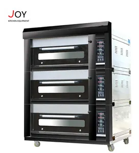 Luxury 3 Decks Company Panel Gas Bread Oven For Bakery Deck Oven With Steam