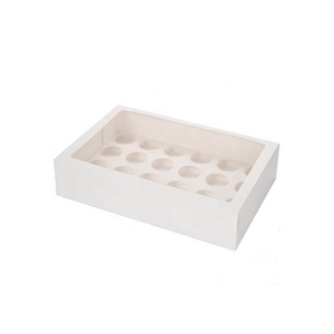 Scatole per torta <span class=keywords><strong>Cupcake</strong></span> in carta Kraft con stampa personalizzata a <span class=keywords><strong>24</strong></span> fori per biscotti natalizi con finestra - Product Image 1