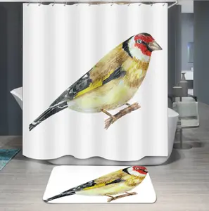 动物设计淋浴窗帘与 3D 数码印刷浴室