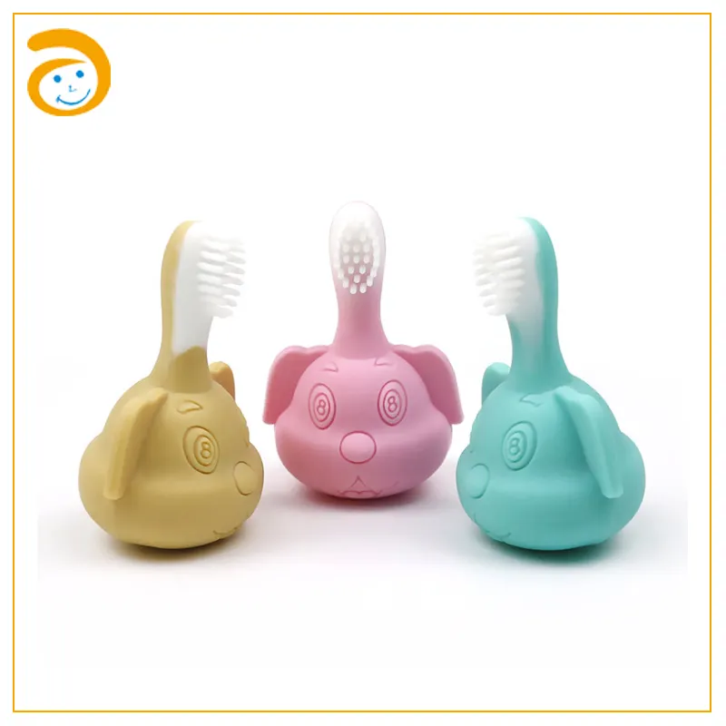 Baby silicone teether chewable toothbrush