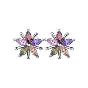 Boucles d'oreilles multicolores 12x12 MM, pour enfants, bijoux avec Gps, livraison gratuite