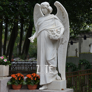 Offre Spéciale En Marbre Sculpté à la Main femme ange statue sculpture avec des ailes - Product Image 4