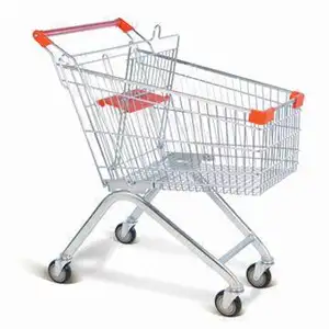 Troli Belanja Logam Tugas Berat, untuk Keranjang Belanja Belanja Supermarket Super