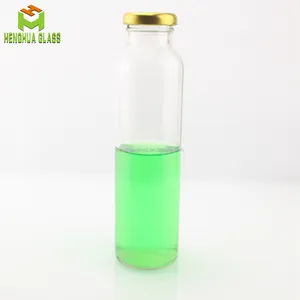 Ücretsiz örnek 310ml 10.5oz silindirik meyve suyu bardağı şişe cam içecek içecek ketçap konteyner şişeleri için teneke vidalı kapak