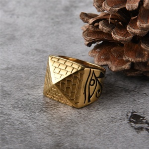 Ewelry-anillo galvanizado de gyptian Pyramid Horus para hombre, joyería de alta calidad