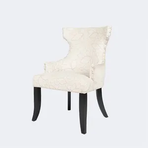 Yeni tasarım kumaş vintage sandalye kanat accent sandalye oturma odası için
