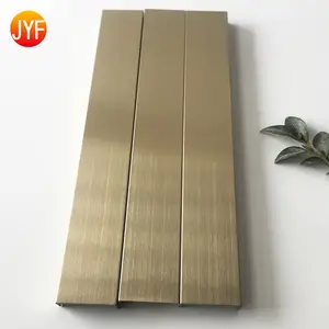 ZZ009 Free Sample Mirror Bronze Stainless Steel Round Edge Hairline Finished 304 SS Ttile Trim Metal Inlay Strips