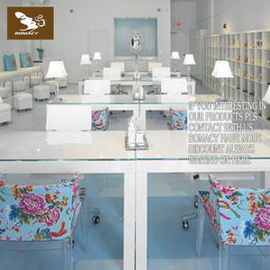 Salón barato vidrio superior mesas de manicura mesas mesa de uñas al por mayor - Product Image 2