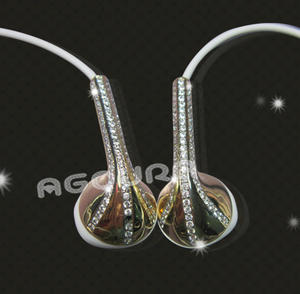 Écouteur OEM personnalisé en or avec diamant écouteur en métal câblé - Product Image 4