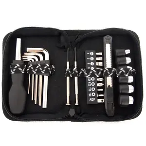 26pcs promotion mini gift hand repair with zipper canvas bag tools set tool kit