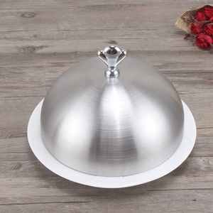 Couverture de plat en acier inoxydable, couronne de bœuf, style rond à la main, plat de steak, couverture alimentaire - Product Image 5