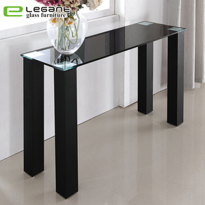 Blanc Trempé Verre <span class=keywords><strong>Console</strong></span> Table avec Jambes De <span class=keywords><strong>Fer</strong></span> - Product Image 6