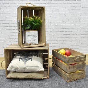 Cassette <span class=keywords><strong>in</strong></span> Legno Rustiche Fatte a Mano per Frutta e Verdura, Decorazione Vintage Stile Fattoria, Economiche, <span class=keywords><strong>Vendita</strong></span> all'Ingrosso - Product Image 2