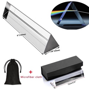 Grande vidro óptico <span class=keywords><strong>triangular</strong></span> prisma tamanho personalizado cristal <span class=keywords><strong>rainbow</strong></span> fabricante para a fotografia