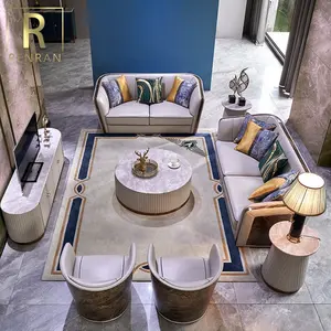 最新的设计师意大利风格高品质优雅全套客厅家具沙发套