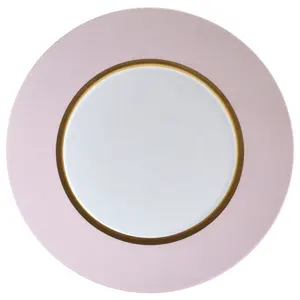 Placas de cerâmica design personalizado luxo linha dourada porcelana jantar
