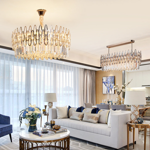 Khách sạn hiện đại tròn trang trí nước thả trần <span class=keywords><strong>Crysta</strong></span> LED đèn chùm đèn Mặt dây chuyền - Product Image 2