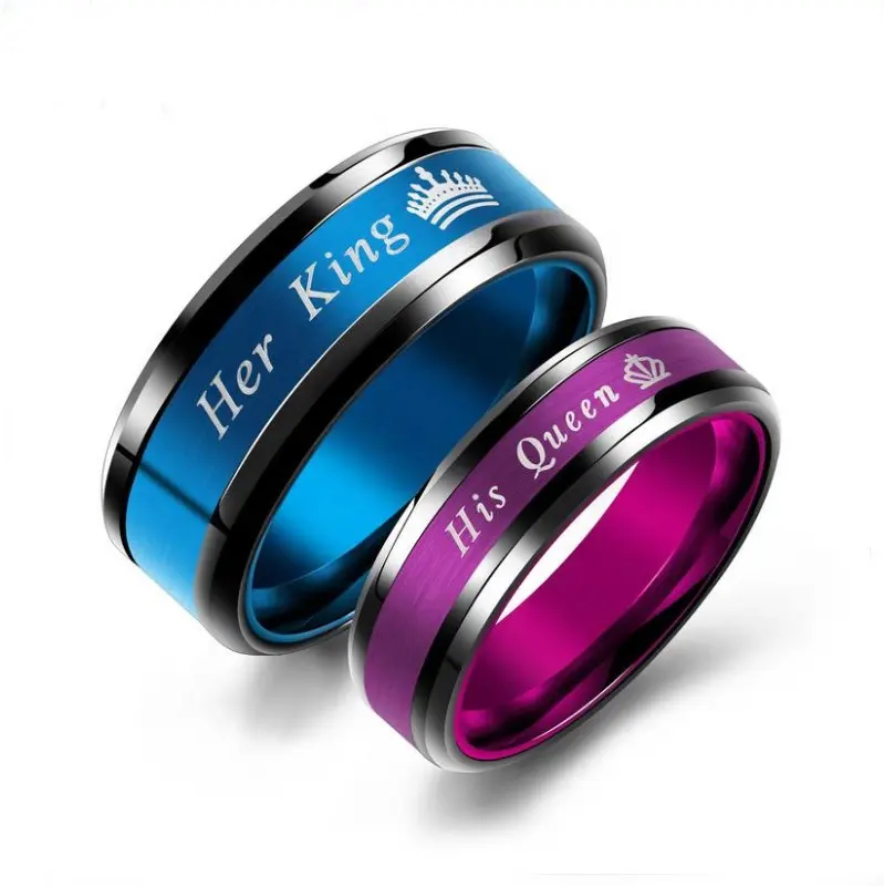 Sini गहने शीर्ष विक्रेता और उसकी उसकी शादी के सेट की अंगूठी सेट 2 टुकड़ा टाइटेनियम शादी दुल्हन मिलान अंगूठी सेट