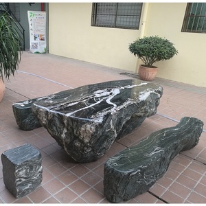 Vente chaude Ensemble de <span class=keywords><strong>table</strong></span> et de bancs <span class=keywords><strong>en</strong></span> <span class=keywords><strong>pierre</strong></span> de jade naturelle de conception moderne personnalisée <span class=keywords><strong>pour</strong></span> l'extérieur et les restaurants à vendre - Product Image 2